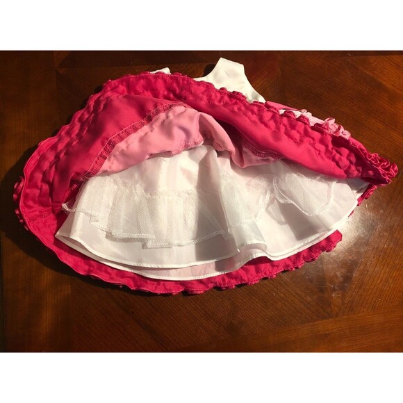Rare Editions Girls Dress Size 4-6‎ months Pink and White - Picture 4 of 5